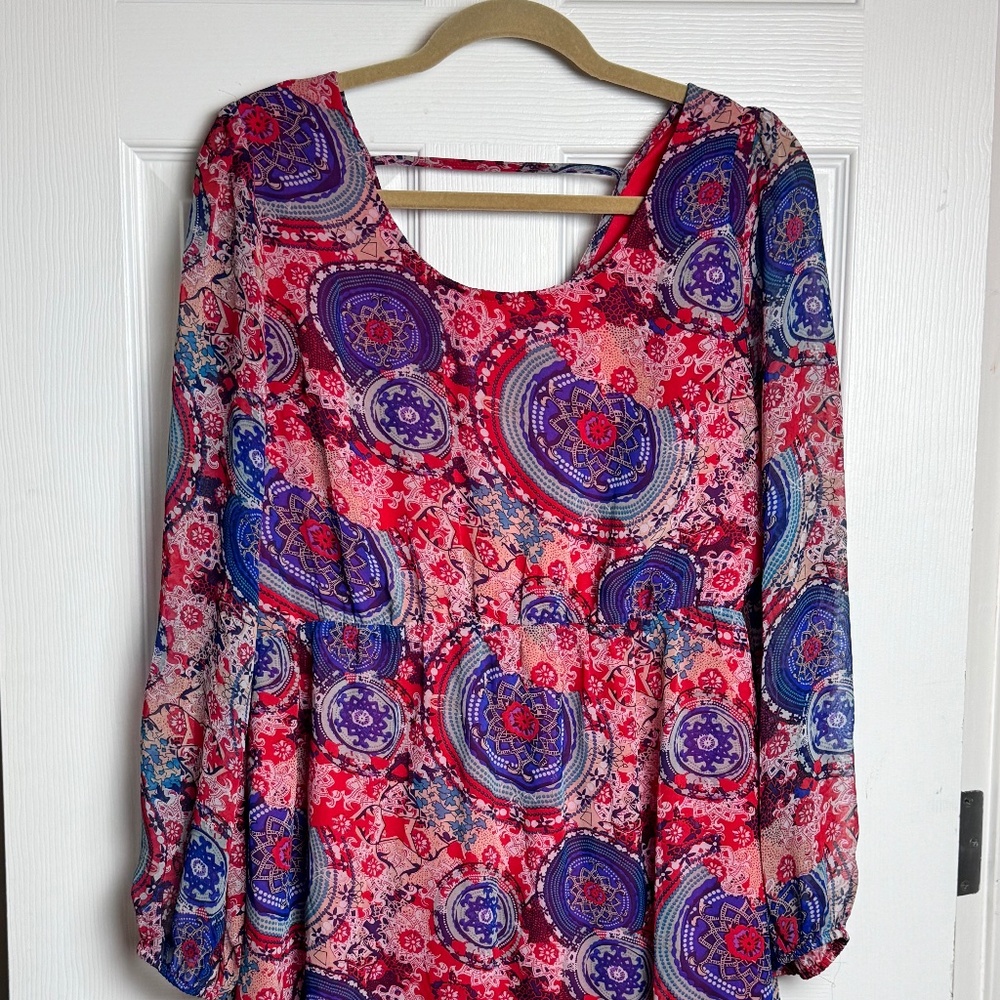 Adorable Umgee Multi Color Flowy Boho Dress, EUC. Large